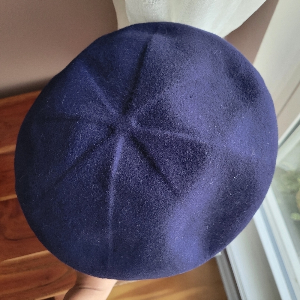 Vintage Henry Pollak Glenover Women's Hat Navy Blue 100% Wool Retro Style - Picture 3 of 9